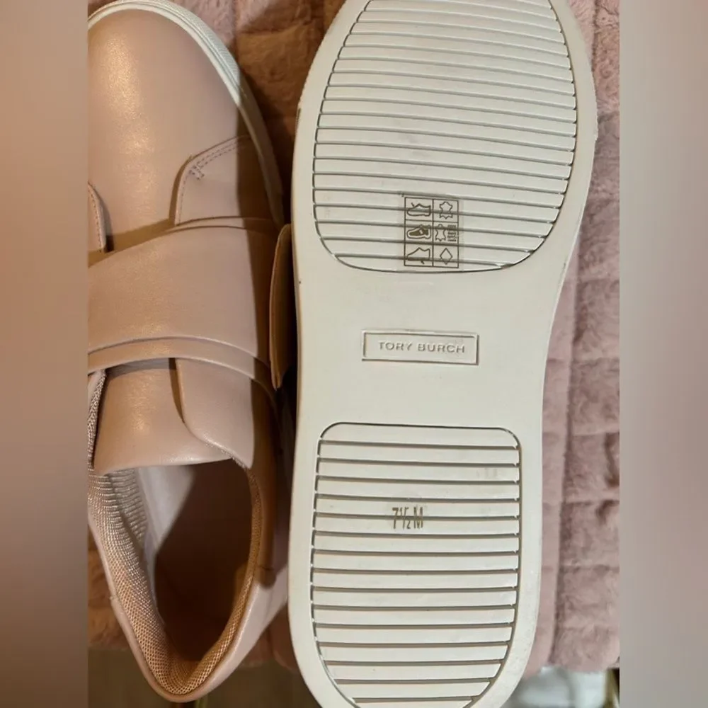 NEW Tory Burch Greer Leather Sneakers Pink Sz 7.5